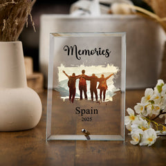 Personalised Memories Photo Keepsake Gift Glass Plaque With Sentiment