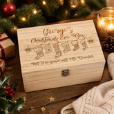 Personalised Christmas Eve Box, Large Wooden Keepsake Storage Box Personalised Gifts ukgiftstoreonline