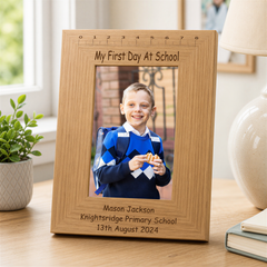 Personalised Engraved My First Day Of School Wooden Photo Frame Keepsake Photo Frame ukgiftstoreonline