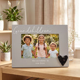 Grandchildren Silver Heart Photo Frame 6'x4' Picture with Sentiment, Freestanding and Gift Boxed photo frame ukgiftstoreonline