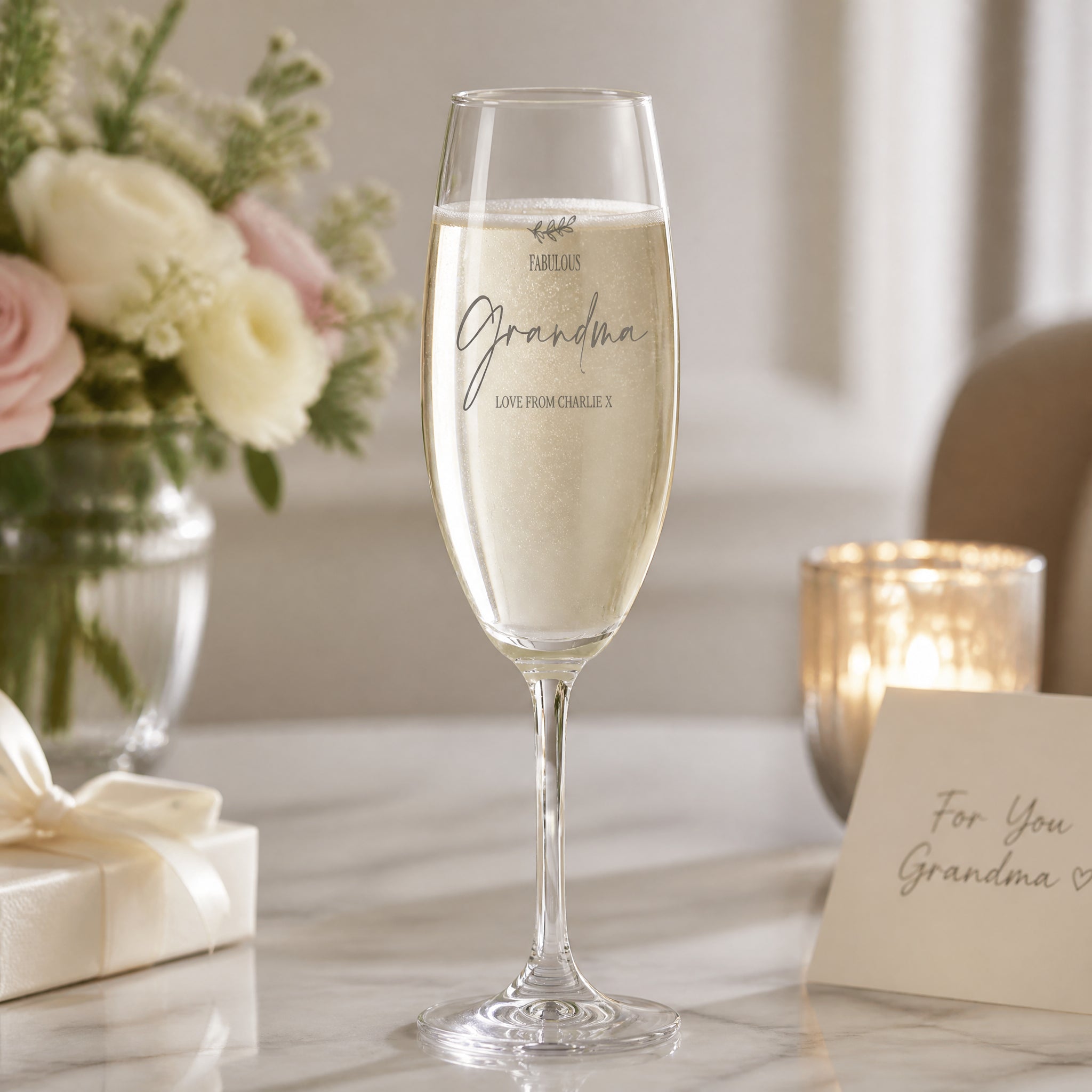 Personalised Grandma Champagne Flute Prosecco Glass Gift Personalised Champagne Glasses ukgiftstoreonline