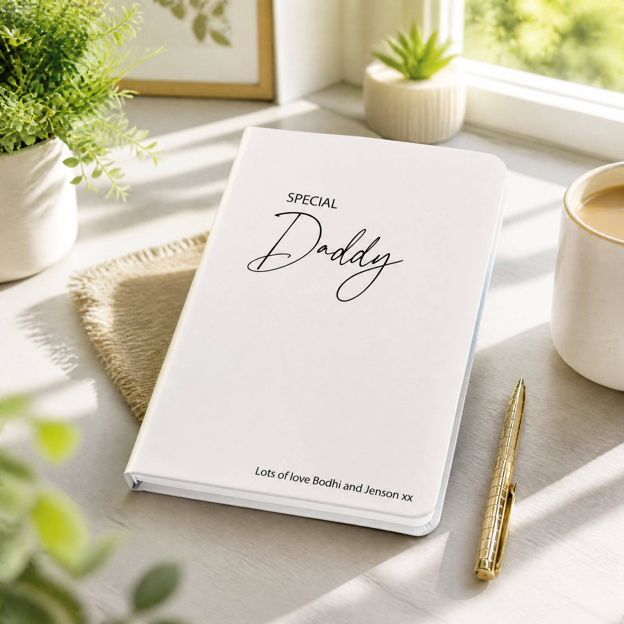 Personalised Daddy Notebook, A5 100 Lined Pages, Rear Pouch Gifts Personalised Notebook ukgiftstoreonline