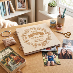 ukgiftstoreonline Personalised Special Sister Engraved Large Wooden Scrapbook Photo Album Sister Photo Album ukgiftstoreonline