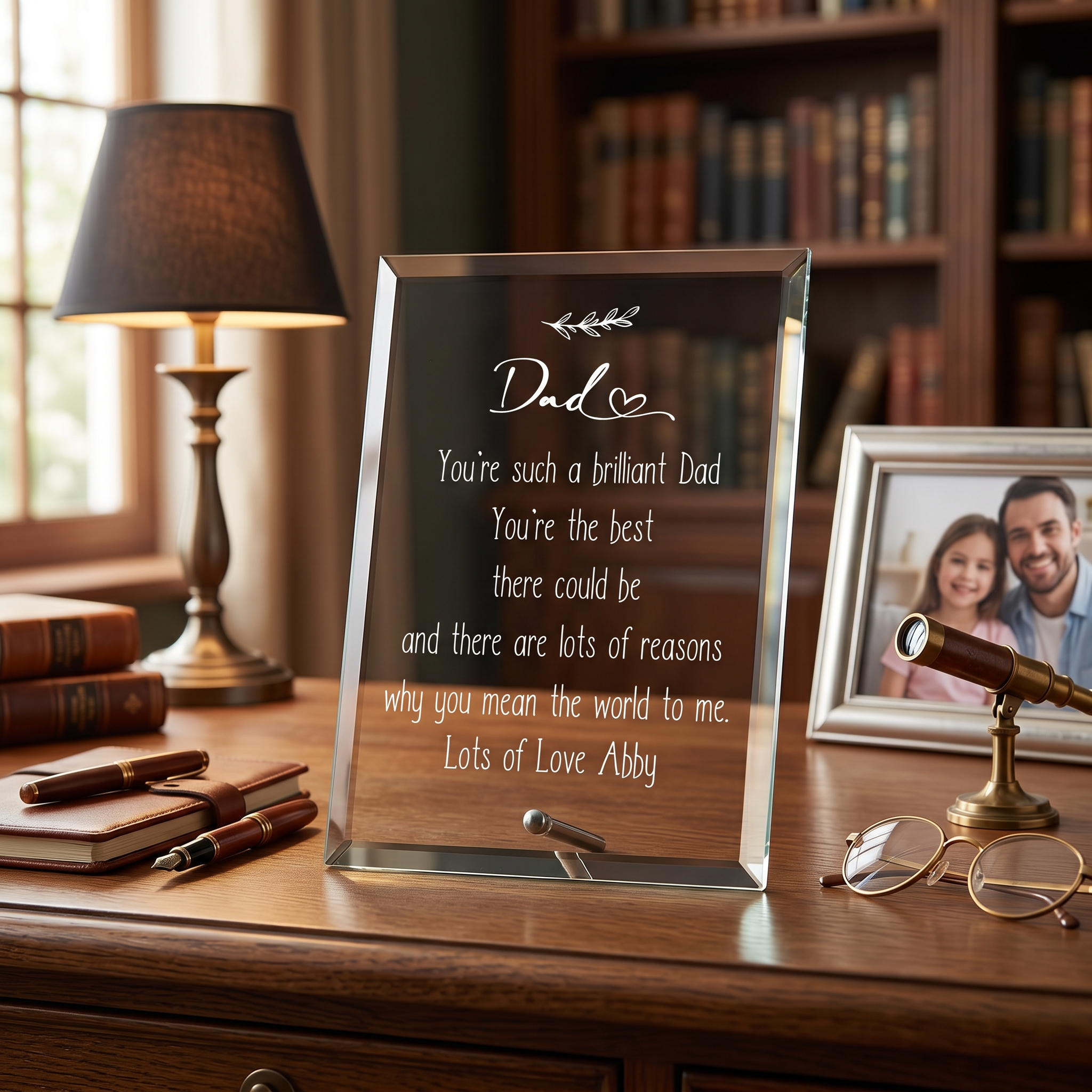 Personalised Dad Keepsake Gift Glass Plaque With Sentiment Personalised Plaque Gift ukgiftstoreonline