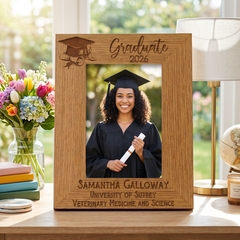 Personalised Graduation Portrait Photo Frame Gift With Hat and Scroll Design Graduation Photo Frame ukgiftstoreonline