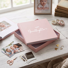 Granddaughter Photo Album, Pink Leaf Design, Holds 50 x 4 x 6 Photos photo album ukgiftstoreonline