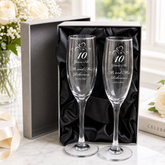 10th Anniversary Gift Personalised Engraved Champagne Flutes x 2 Personalised Champagne Glasses ukgiftstoreonline