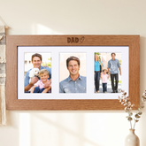 Wooden Photo Frame - Dad Triple 6x4 Picture Frame | Rustic Wall Hanging Photo Frame ukgiftstoreonline
