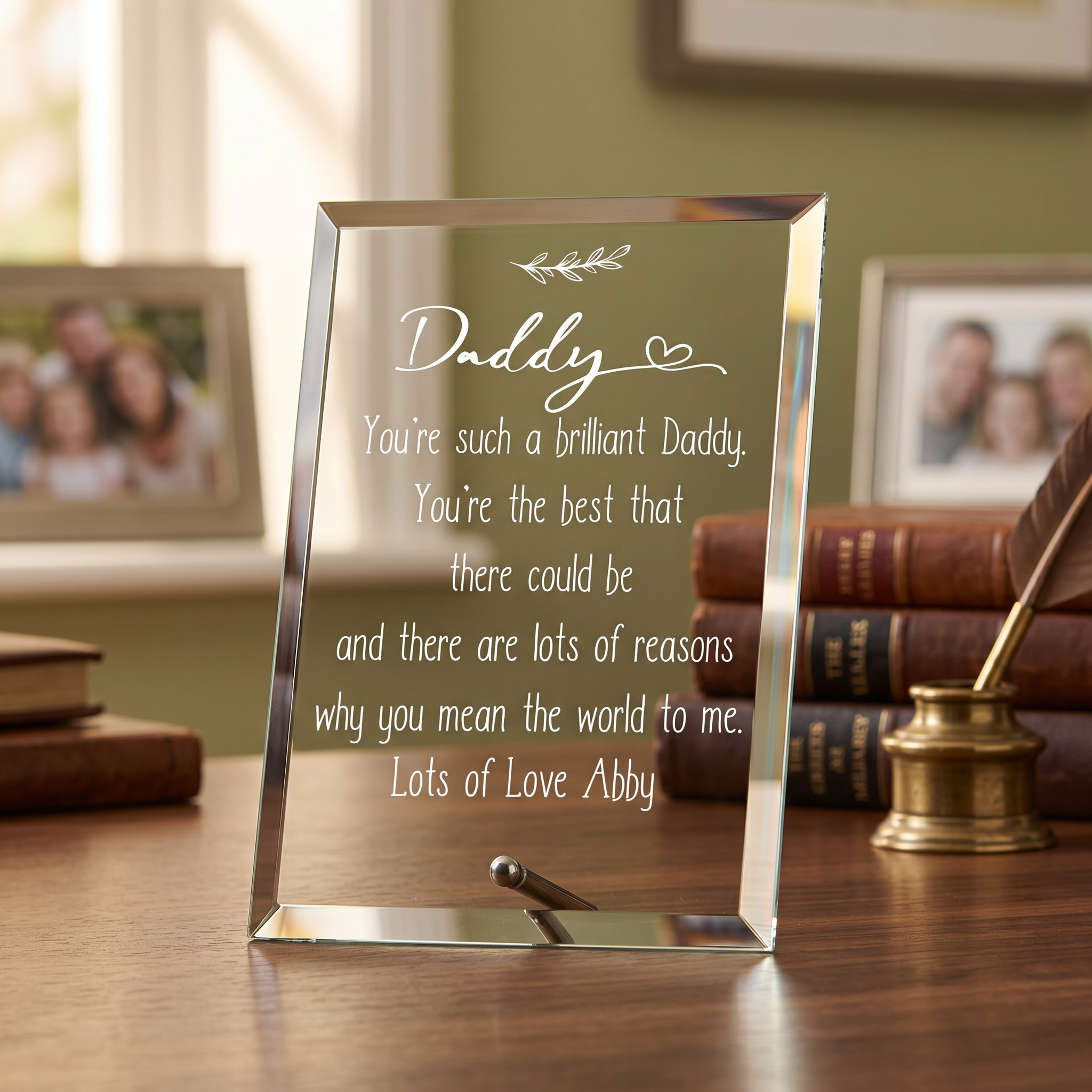 Personalised Daddy Keepsake Gift Glass Plaque With Sentiment Personalised Plaque Gift ukgiftstoreonline