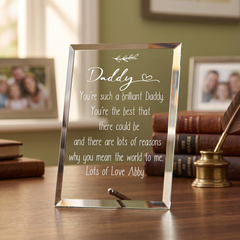 Personalised Daddy Keepsake Gift Glass Plaque With Sentiment Personalised Plaque Gift ukgiftstoreonline