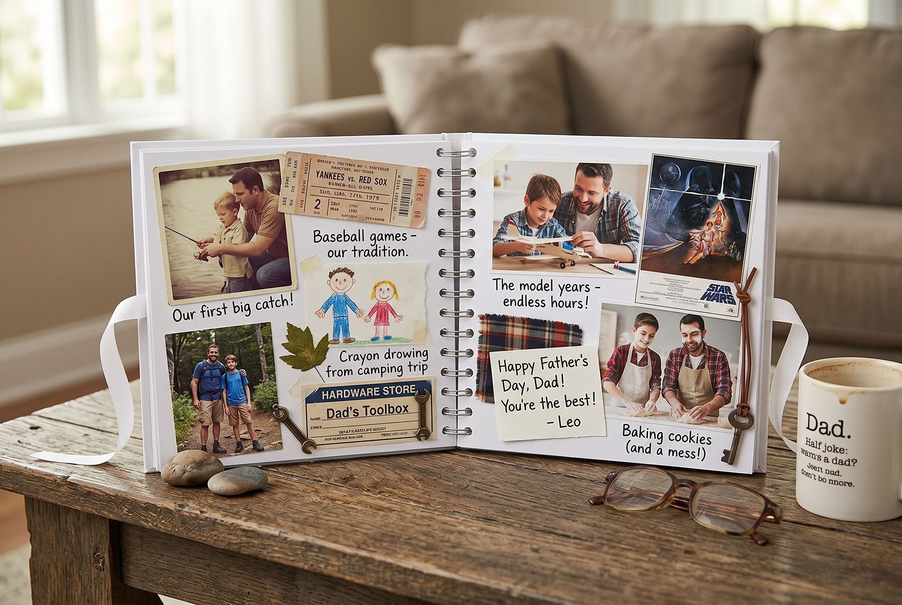 Personalised Best Dad Ever Scrapbook Photo Album Memory Keepsake Book Daddy Photo Album ukgiftstoreonline