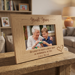 Personalised Great Gran Love Heart Engraved Landscape Photo Frame Gift personalised photo frames ukgiftstoreonline