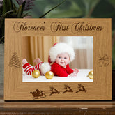Personalised Baby's First Christmas Wooden Photo Frame Gift