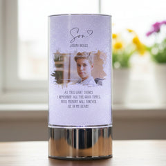 Personalised Son Memorial Remembrance LED Lamp Light With Photo Personalised Lights ukgiftstoreonline