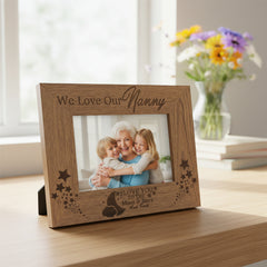We Love Our Nanny To The Moon and Back Engraved Wooden Photo Frame Gift Nanny Photo Frame ukgiftstoreonline
