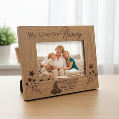 We Love Our Nanny To The Moon and Back Engraved Wooden Photo Frame Gift Nanny Photo Frame ukgiftstoreonline