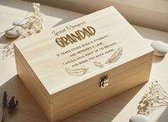 Grandad Remembrance Large Wooden Memory Keepsake Box Gift Keepsake Memory Box ukgiftstoreonline