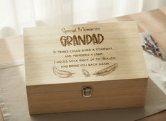 Grandad Remembrance Large Wooden Memory Keepsake Box Gift Keepsake Memory Box ukgiftstoreonline