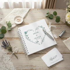 Personalised Wedding Guest Book Memory Book Photo Album Dusty Blue Heart Scrapbook ukgiftstoreonline