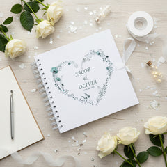 Personalised Wedding Guest Book Memory Book Photo Album Dusty Blue Heart Scrapbook ukgiftstoreonline