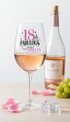 Personalised Fabulous Any Age and Name Wine Glass Gift for Her 18th, 21st, 30th, 40th, 50th, 60th Personalised Wine Glasses ukgiftstoreonline
