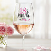 Personalised Fabulous Any Age and Name Wine Glass Gift for Her 18th, 21st, 30th, 40th, 50th, 60th Personalised Wine Glasses ukgiftstoreonline