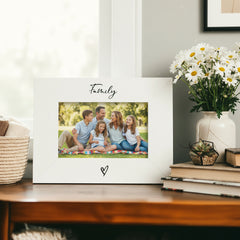 White 6x4 Landscape Picture Photo Frame Family Heart Photo Frame ukgiftstoreonline
