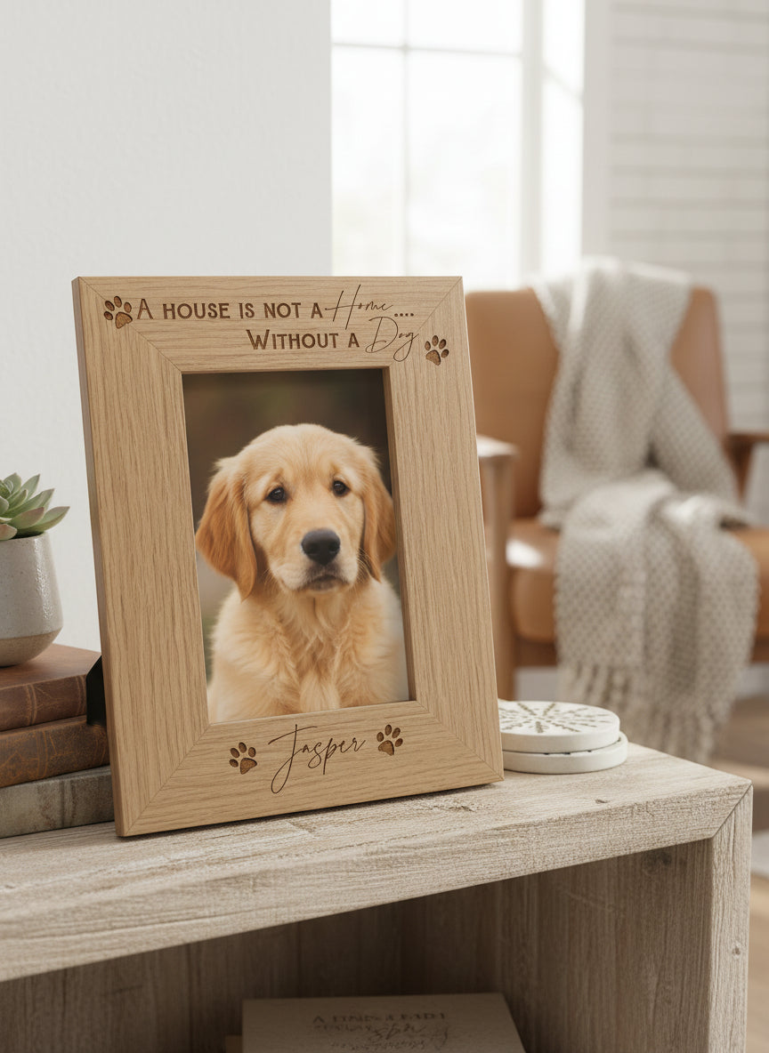 Personalised Dog Photo Frame A House Is Not A Home Without A Dog Dog or Cat Photo Album ukgiftstoreonline 5 x 7 Inch