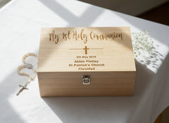 Personalised Large Wooden Communion Keepsake Memories Box Gift Keepsake Memory Box ukgiftstoreonline