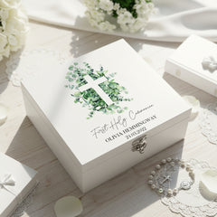Personalised First Holy Communion Keepsake Wooden Box With Cross Keepsake Wooden Box ukgiftstoreonline