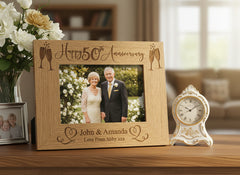 Personalised 50th Wedding Anniversary Wooden Engraved Photo Frame Gift wedding photo frame ukgiftstoreonline