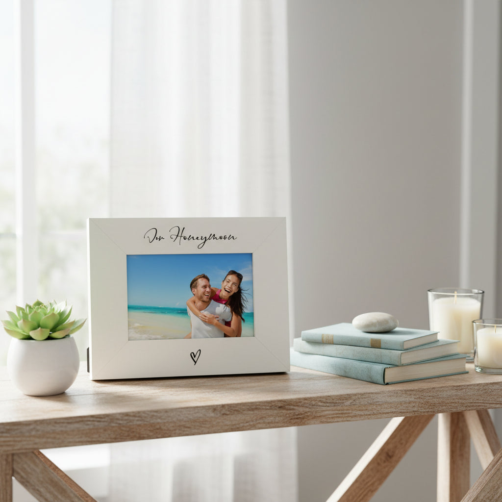 White 6x4 Landscape Picture Photo Frame Our Honeymoon Photo Frame ukgiftstoreonline