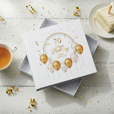 Personalised 70th Birthday Photo Album Gift With Gold Balloons Birthday Photo Album ukgiftstoreonline