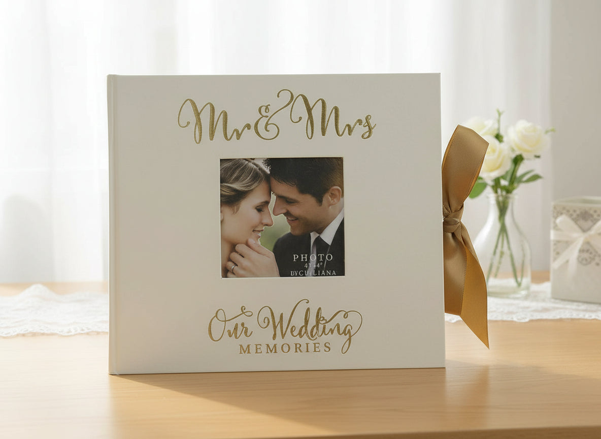 Large Wedding Photo Album For 50 6x8 Photos With Gold Lettering ukgiftstoreonline