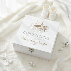 Personalised Christening Wooden Box Memories Keepsake Gift Keepsake Wooden Box ukgiftstoreonline