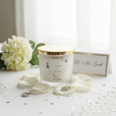 Personalised Large Double Wick Wedding Candle Gift With Green Clover Heart personalised Candle Lights ukgiftstoreonline