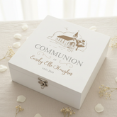 Personalised Communion Wooden Box Memories Keepsake Gift With Church ukgiftstoreonline