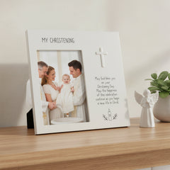Christening Photo Frame Gift Metal Embossed Finish With Gift Box Photo Frame ukgiftstoreonline