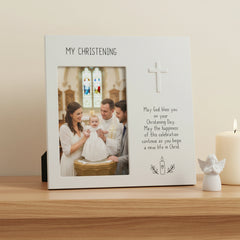 Christening Photo Frame Gift Metal Embossed Finish With Gift Box Photo Frame ukgiftstoreonline