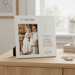 Christening Photo Frame Gift Metal Embossed Finish With Gift Box Photo Frame ukgiftstoreonline