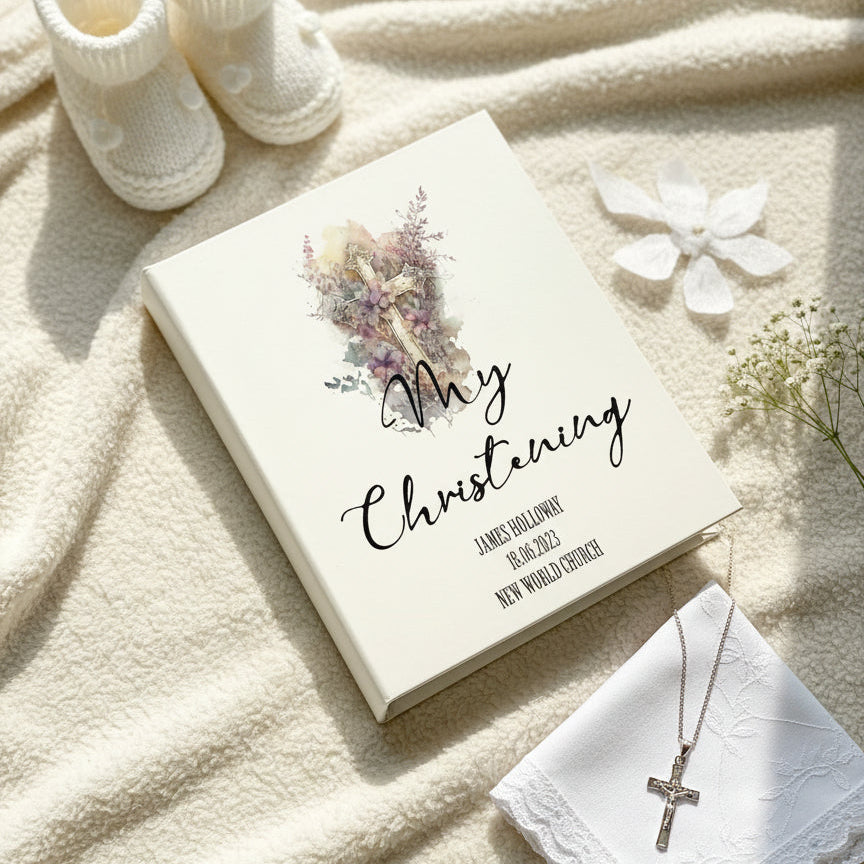 Personalised My Christening Photo Album With Sleeves 100 x 6x4 Capacity Personalised Photo Album ukgiftstoreonline