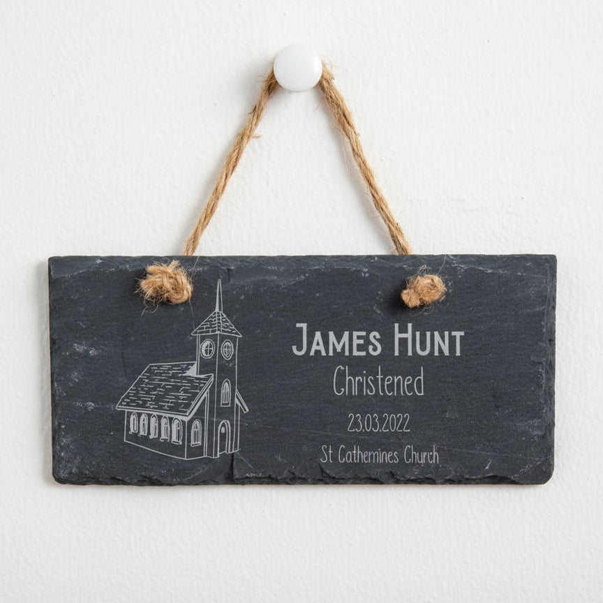 Personalised Engraved Christening Slate Stone Plaque Keepsake Gift Personalised Slates ukgiftstoreonline