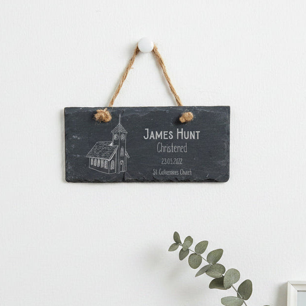 Personalised Engraved Christening Slate Stone Plaque Keepsake Gift Personalised Slates ukgiftstoreonline