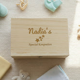 Personalised Large Baby wooden Memories Keepsake Box Keepsake Memory Box Raised Words
