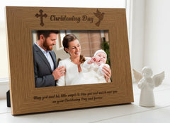 Christening Day Engraved Wooden Photo Frame Gift Christening Photo Frame ukgiftstoreonline