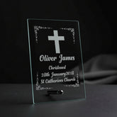 Personalised Christening Gift Keepsake Engraved Glass Plaque Gift Personalised Crystal Glass ukgiftstoreonline