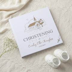 Large Book Bound Personalised Christening Photo Album With Church photo album ukgiftstoreonline