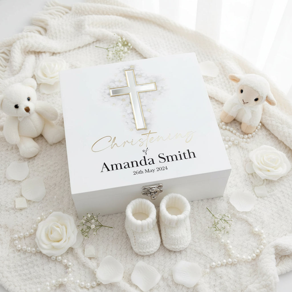 Personalised Christening Wooden Box Memories Keepsake Gift Keepsake Wooden Box ukgiftstoreonline