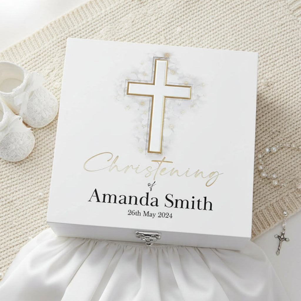 Personalised Christening Wooden Box Memories Keepsake Gift Keepsake Wooden Box ukgiftstoreonline