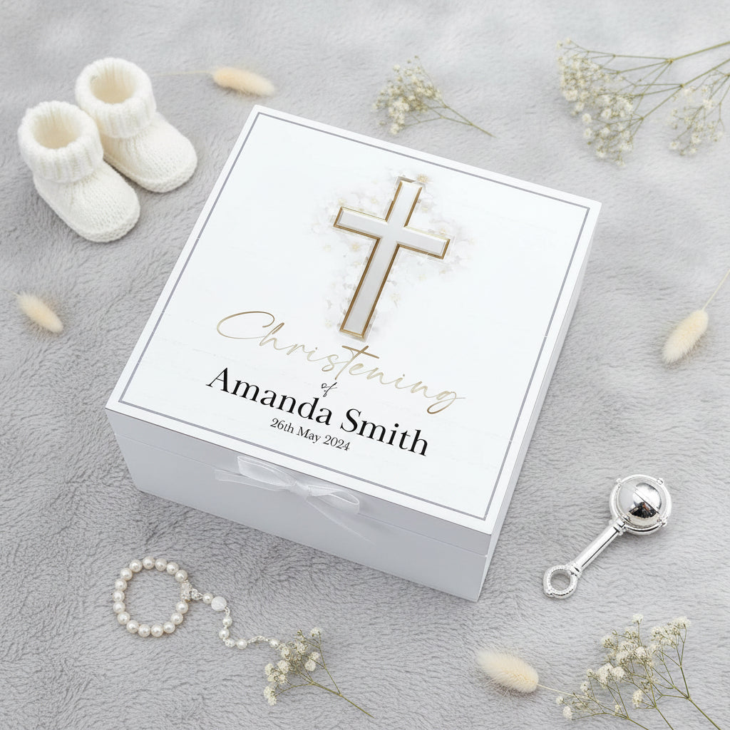 Personalised Christening Keepsake Box Gift With Vintage Finish Keepsake Boxes ukgiftstoreonline